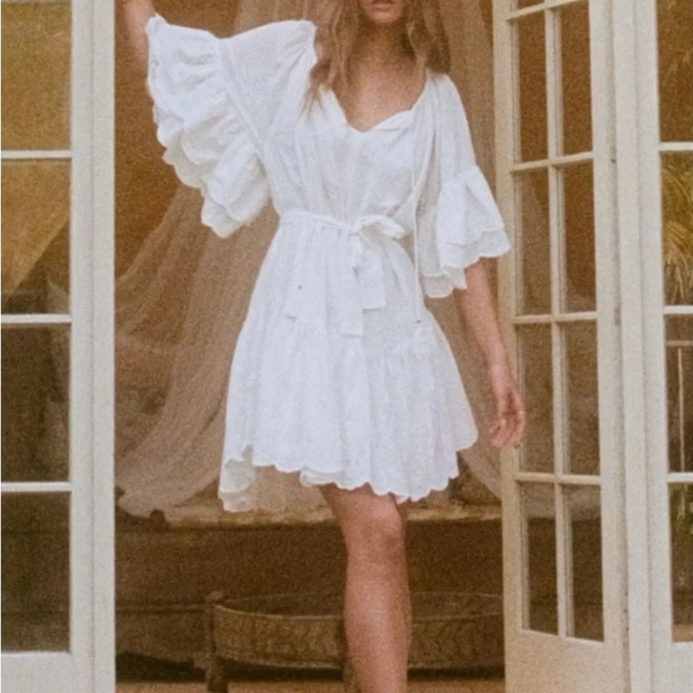 Rare Spell Capulet Broderie Anglaise Frill Smock Dress - Picture 2 of 9